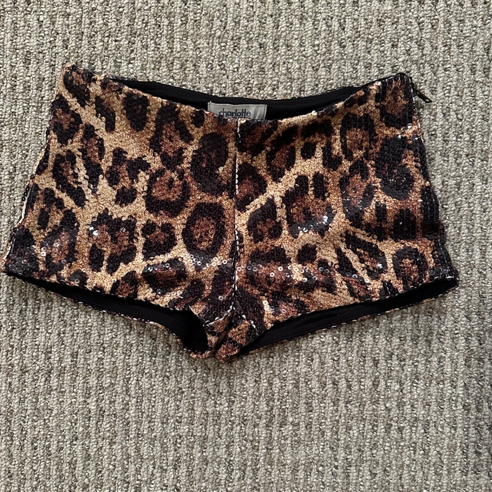 Charlotte Russe Animal Print Sequin Shorts